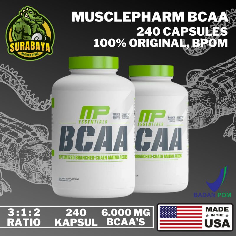 MP BCAA 240 CAPSULES BPOM MUSCLEPHARM BCAAs 3:1:2 CAPS CAPSUL