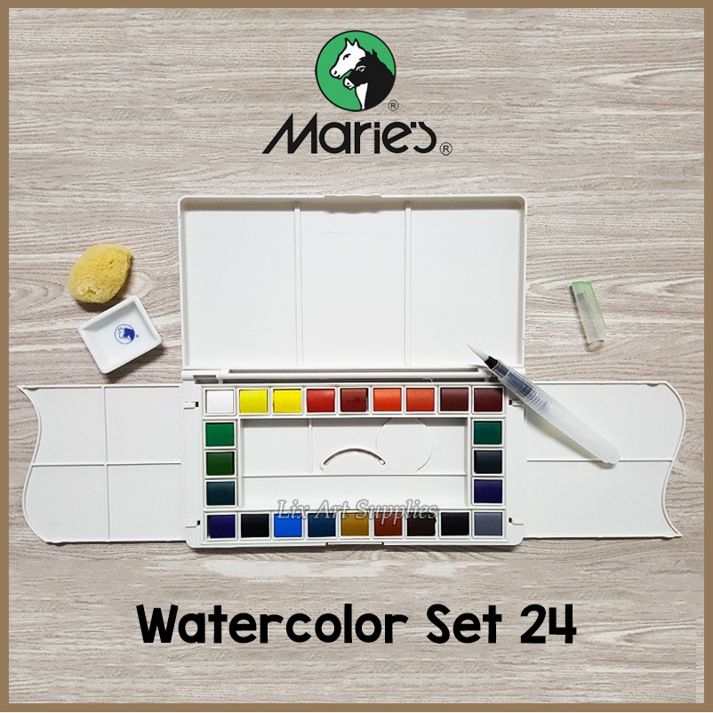

Maries Solid Watercolor Pocket Box Set 24 / Cat Air Maries