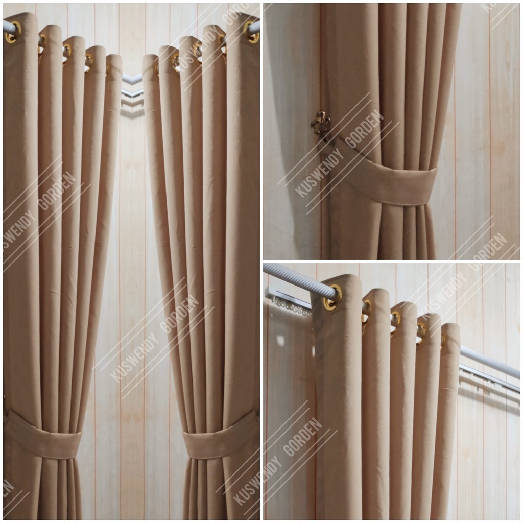 Gorden Polos Embos 100 x 300 cm Tinggi 3 meter Hordeng Jendela Pintu Tirai Minimalis