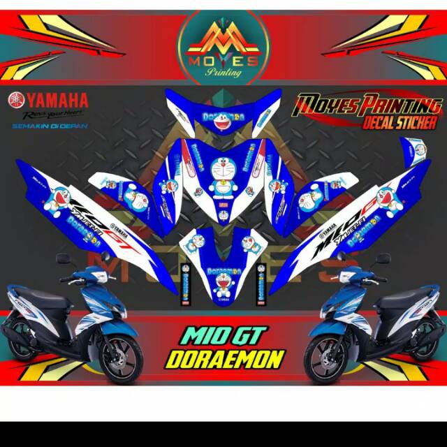 Sticker Motor Mio GT Doraemon Decal Mio GT Decal Stiker Motor yamaha Decal Yamaha Mio GT doraemon
