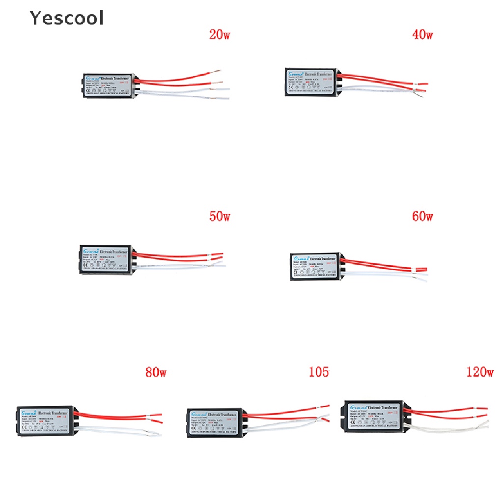 Yescool transformer Elektronik AC 12V 20W / 40W / 60W / 80W / 105W / 120W / 50W