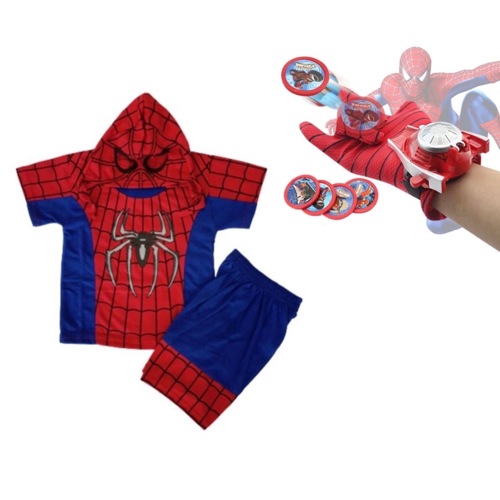 STELAN SPIDERMEN ANAK ADA TOPENG DAN DAPAT SARUNG TANGAN