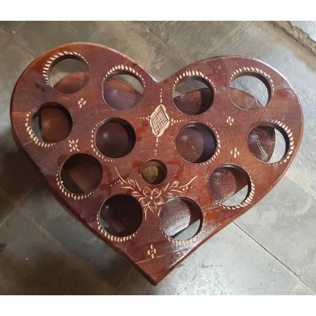 

Yempat air mineral kayu jati/model hati