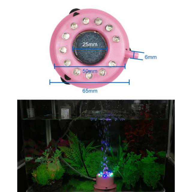 Lampu LED Air Stone Bubble Batu Gelembung HORISEA Aerator warna