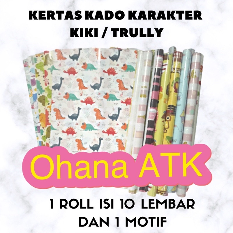 

( 10 Lembar ) Kertas Kado KIKY Ulang Tahun Motif Random KIKY/SIDU