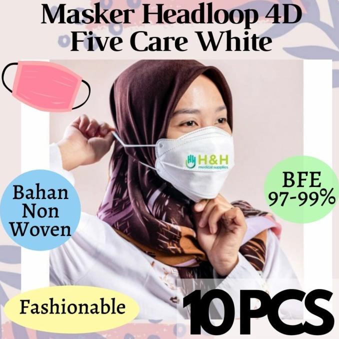 Masker Five care 4D Headloop / Masker Jilbab Five Care 4D / Headloop