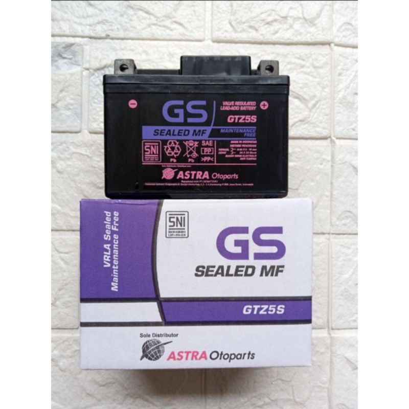 Aki motor GS ASTRA MF GTZ5S aki kering Beat Vario Scoopy mio GSMF-5S