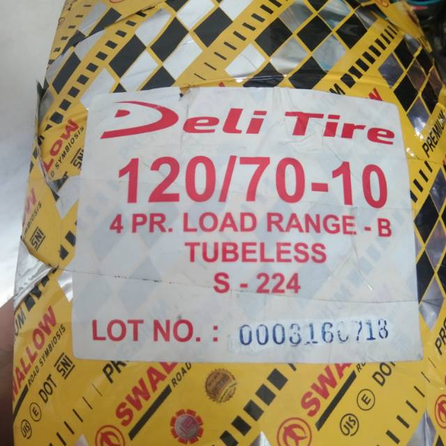 SWALLOW 120/70-10 S224 BAN VESPA LX / VESPA S MATIC BELAKANG