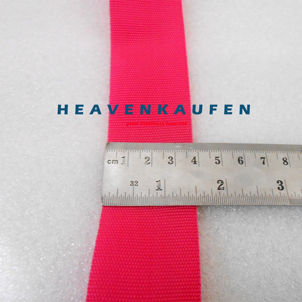 Bisban Pelipit Webbing PCR Lebar 3,8 cm Warna Pink Fanta Harga Per Rol isi 27 Meter