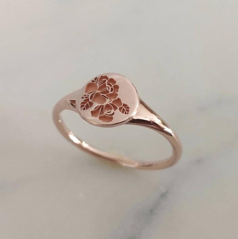 [X C Perhiasan] Hip hop retro Perempuan fashion Mawar Cincin Aksesoris Perhiasan Pesta