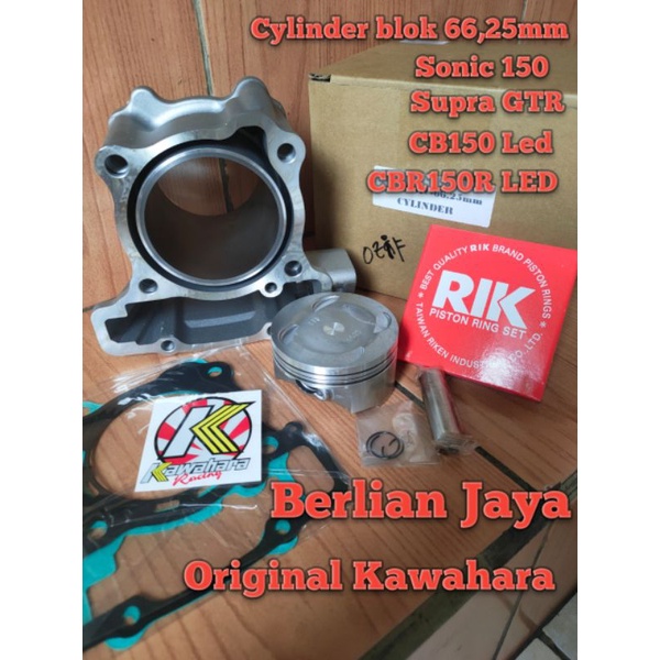 Blok seher/Cylider blok seher bore up Kawahara Uk 66,25 mm buat motor Honda Sonic 150R/sonic150/Supr