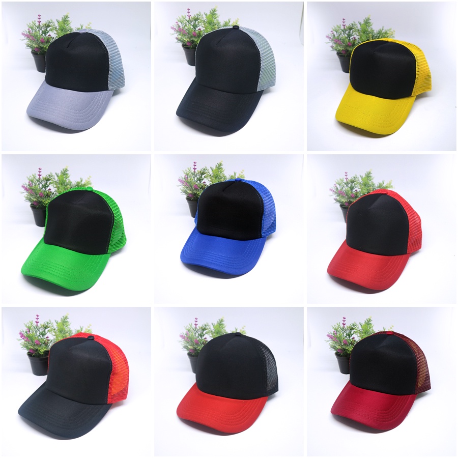 Topi Jaring / Trucker Polos dan Kombinasi Warna Murah