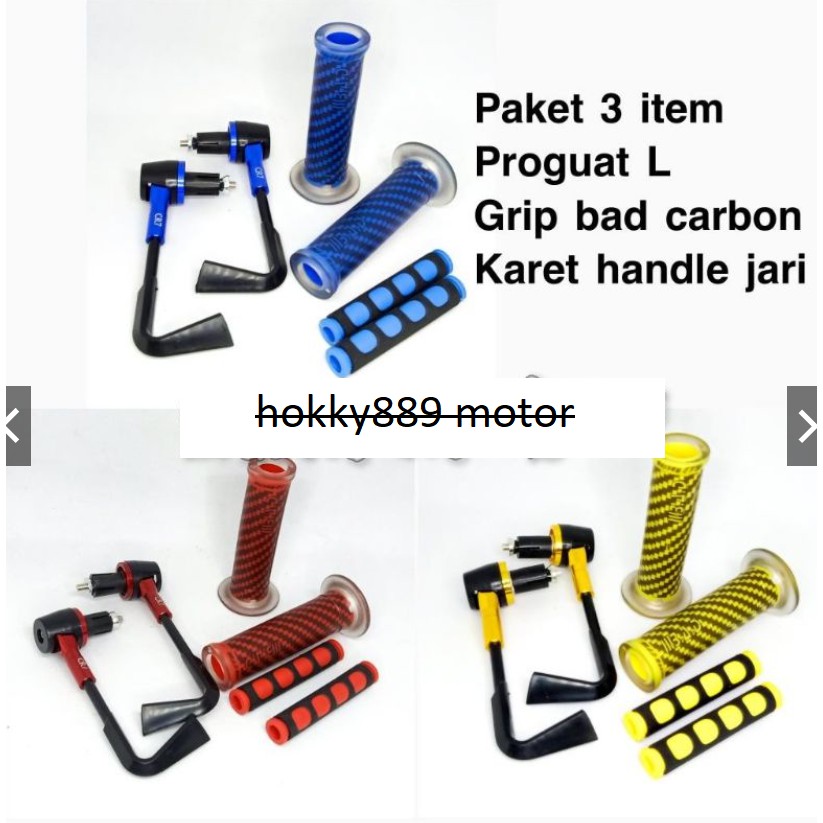 [PAKET STANG ACC] Proguard L Plus Handgrip BAD Carbon Dan Karet Handle Rem Universal Motor