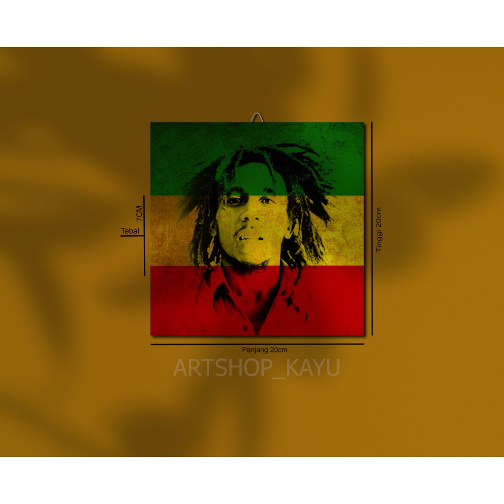 Hiasan dinding BAND MUSIK BOB MARLEY Poster Kayu Pajangan Rumah/ dekorasi dinding / Walldecor