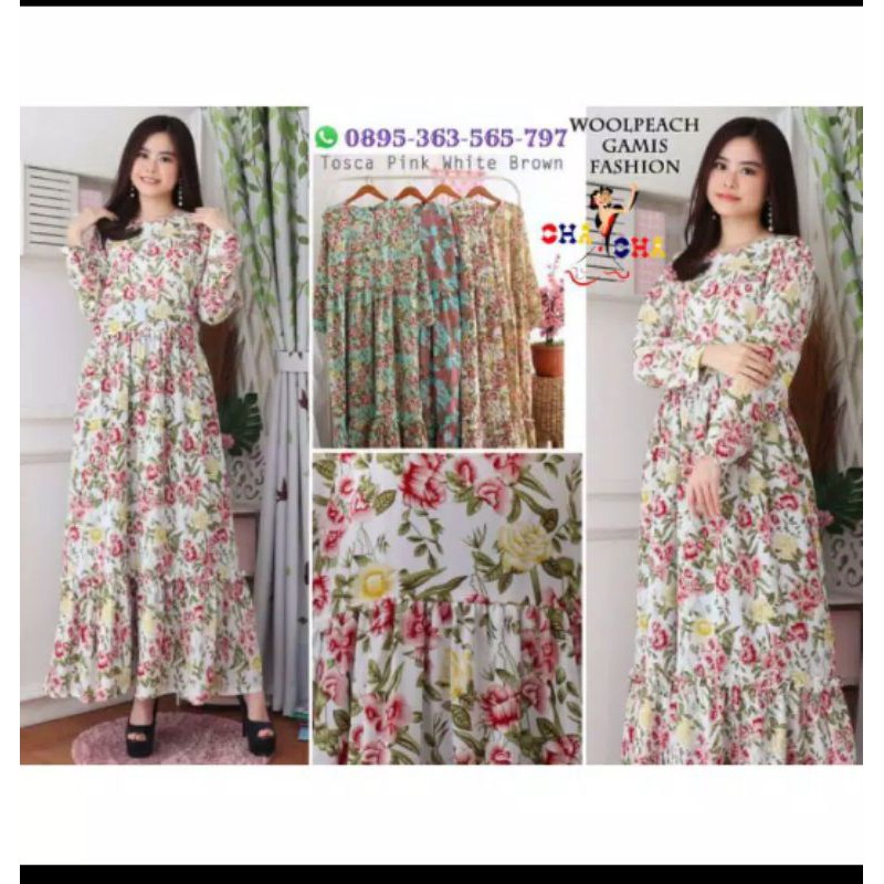 GAMIS WANITA MAWAR/GAMIS WANITA MOTIF/GAMIS WANITA BUNGA/GAMIS WANITA