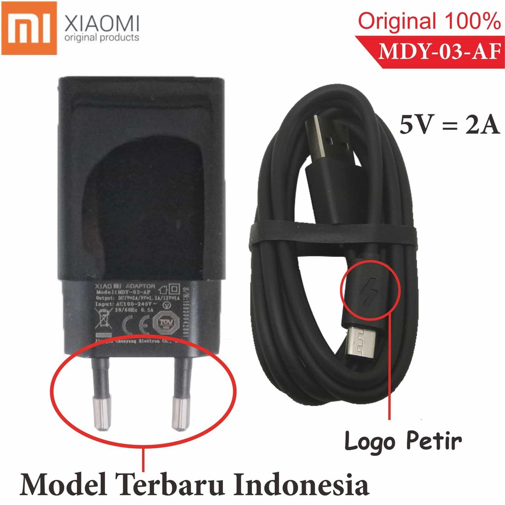 ORIGINAL 100% USB CHARGER XIAOMI MICRO USB MDY-03-AB / CASAN / PENGISI DAYA BATERAI HP