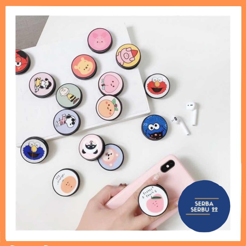 Popsocket HP NEW COLLECTION ANTI GORES CARTOON LUCU SEMUA HANDPHONE