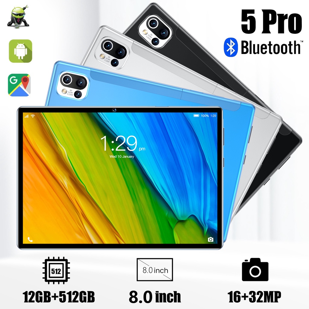 Asli Tablet PC 5 Pro Ram 8GB + 128GB Tablet Android 8 Inci Layar Full Screen Layar Besar Wifi 5G Dual SIM Tablet