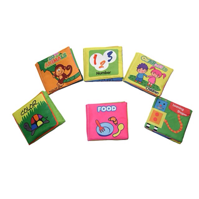 buku bantal bayi buku kain softbook mainan edukasi bayi 6 pcs