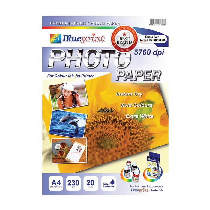 

Kertas Foto / Kertas Glossy / Glossy Photo Paper BLUEPRINT A4 230 gsm