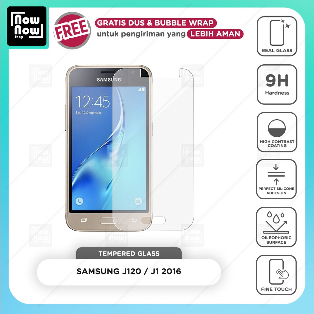 Tempered Glass Anti Gores Samsung J1 2016 J120 Screen Guard Protector 9H Kaca Temperglass