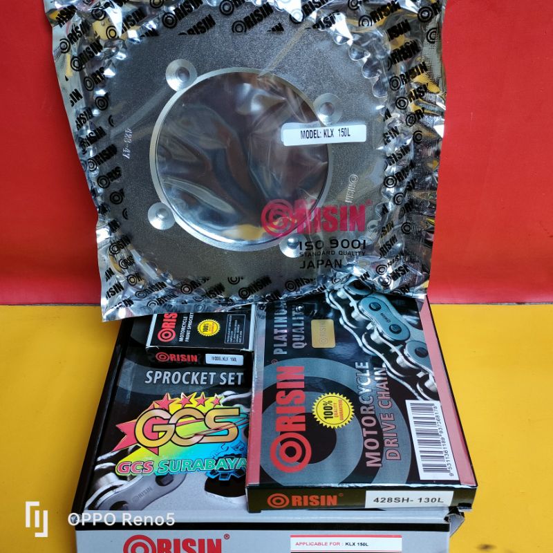 gearset,ger set,rantai gir paket full set Kawasaki klx 150 new,klx150L,klx 150l baja platinum Qualit
