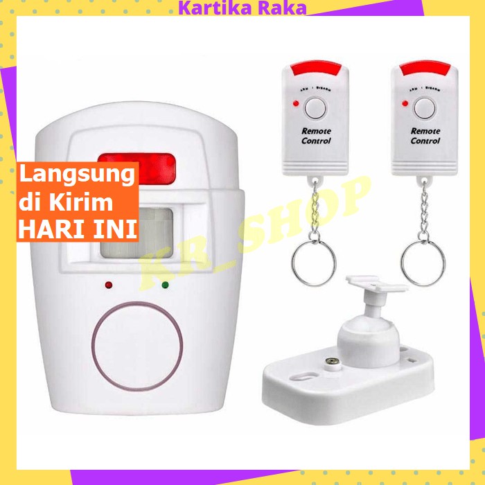 KR EMASTIFF Alarm Anti Maling Infrared PIR Sensor Gerak 2 Remote