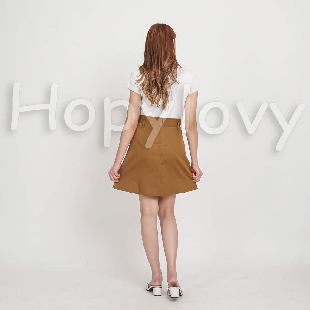 HOPYLOVY Rok Mini Wanita Casual Mini Skirt Katun Drill Lupita