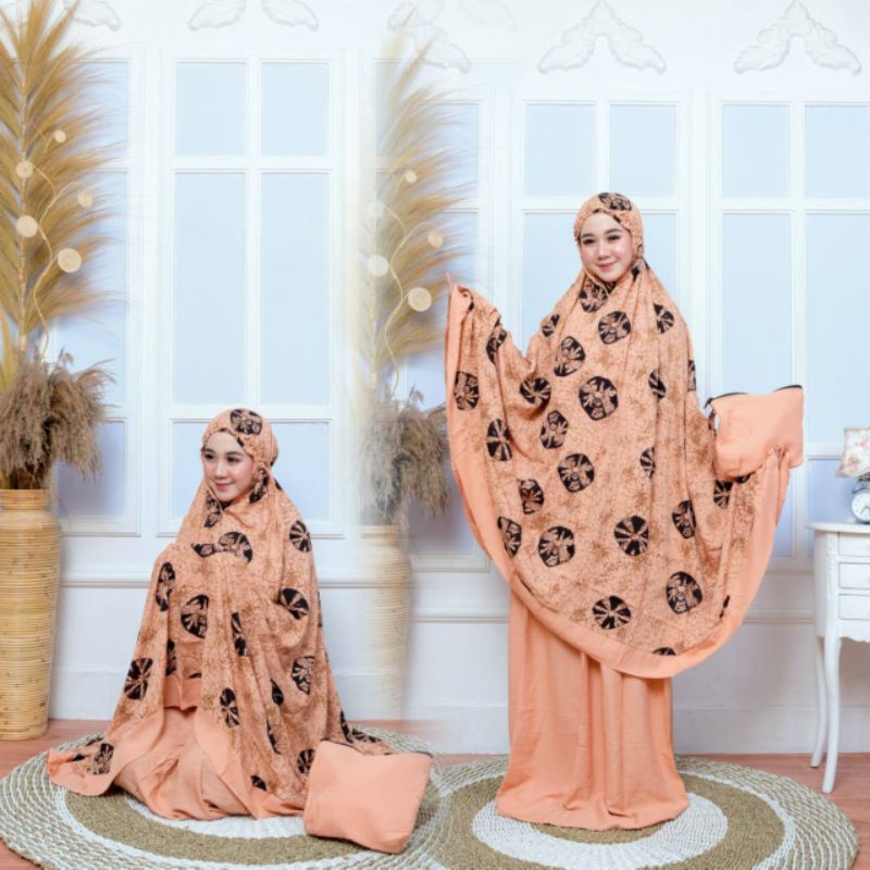 MUKENA DEWASA RAYON SUPER PREMIUM MOTIF KOMBINASI BATIK PEKALONGAN TERBARU KEKINIAN