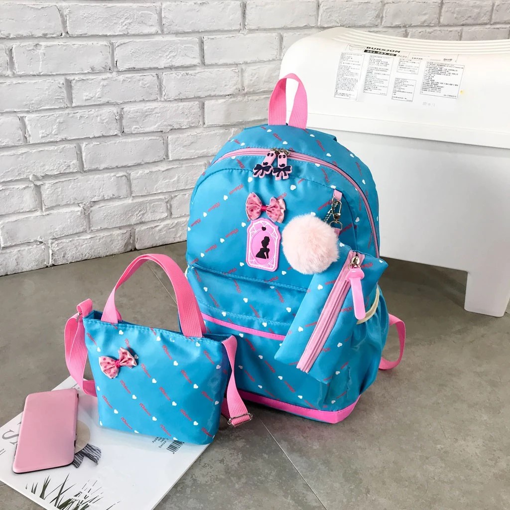 CUCI GUDANG! PRINCESS 3IN1 RANSEL/RANSEL KANVAS/RANSEL ANAK/RANSEL BERANAK/TAS SEKOLAH