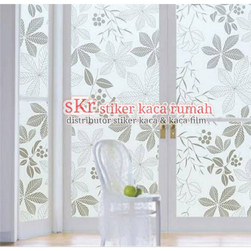 STIKER KACA MOTIF DAUN SINGKONG