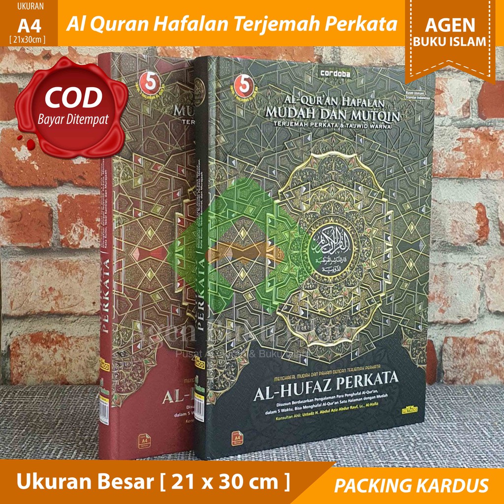 COD Bayar di Tempat Al Quran Hafalan Mudah Al Hufaz PerKata A4  Terjemah Tajwid Warna Hard Cover