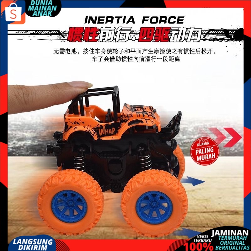 ( PROMO ) Mainan Mobil Anak Monster Zap Jip Off Road 4 Drive Inertial Bigfoot Mini Car Monster Truck New Version