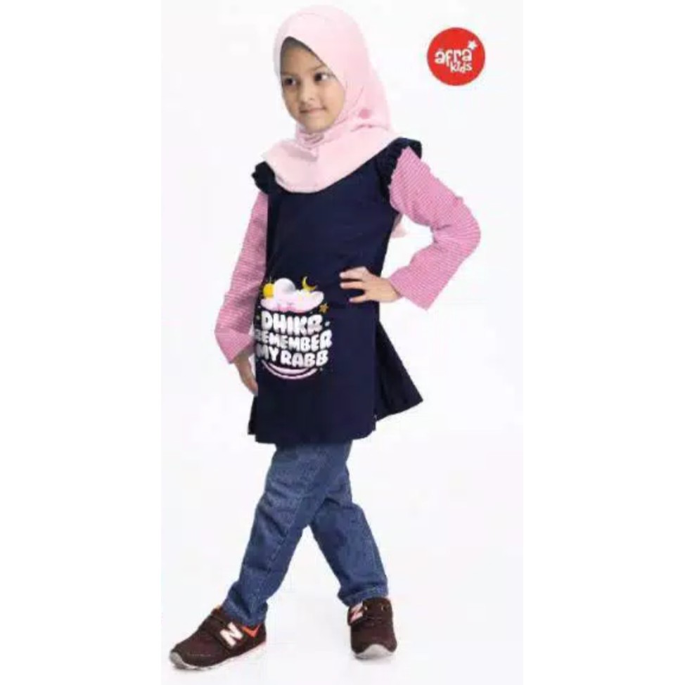 Tunik Afrakids AF250 &quot;Dhikr Remember My Rabb&quot; Dongker