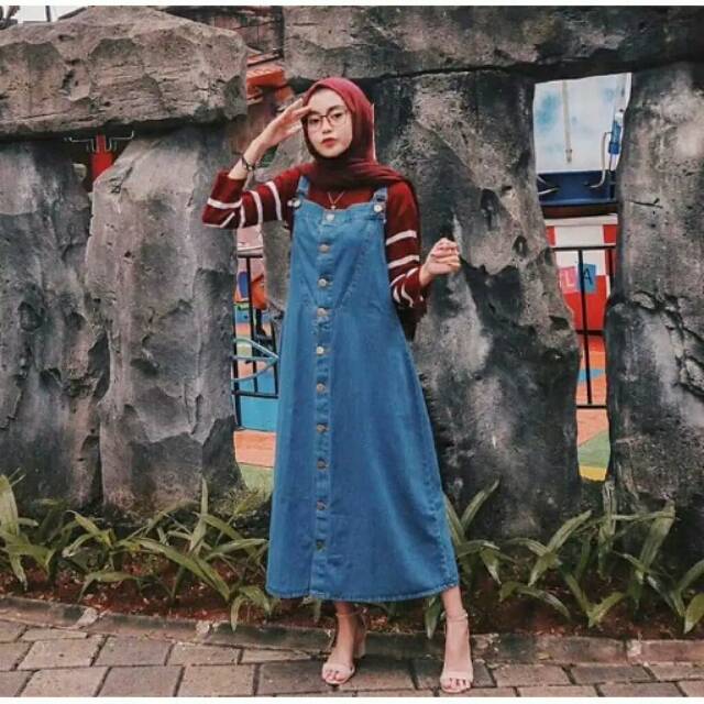 BUTTON OVERALL JEANS / OVERALL JEANS KANCING OVERALL JEANS WANITA OVERALL WANITA OVERALL KEKINIAN