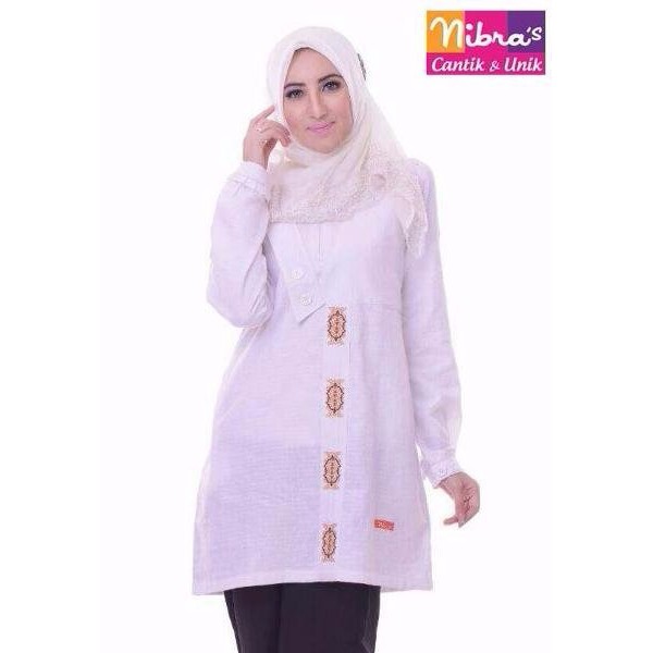 PROMO TERMURAH Model Baju Wanita Nibras NA 15 Putih Blouse Wanita