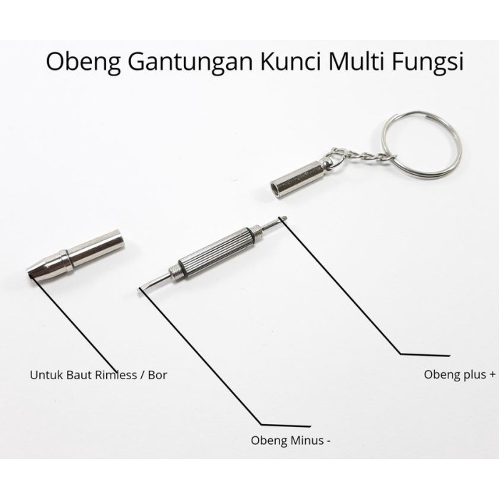 Gantungan Kunci Obeng 3 in 1 Mini Plus Minus Obeng KacaMata Jam Tangan Sunglass