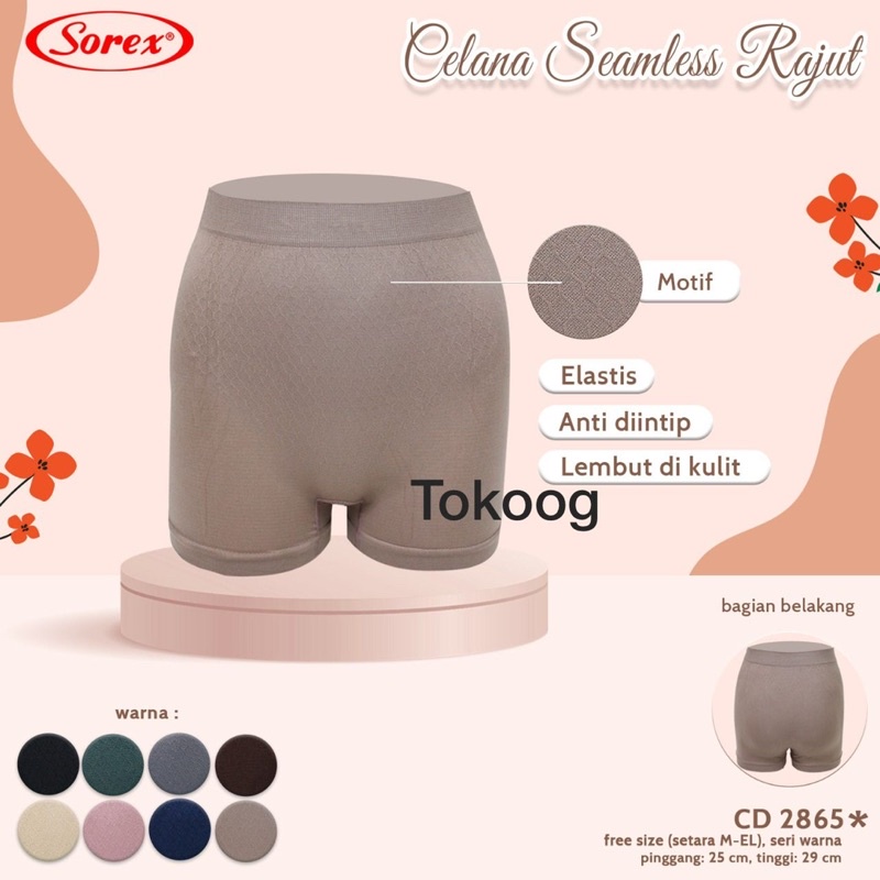 CELANA DALAM SHORT PANTS SEAMLESS CD BOXER WANITA RAJUT SOREX 2865 HOTPANTS