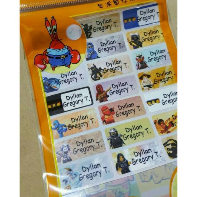 

sticker label nama waterproof Legoland Ninja.