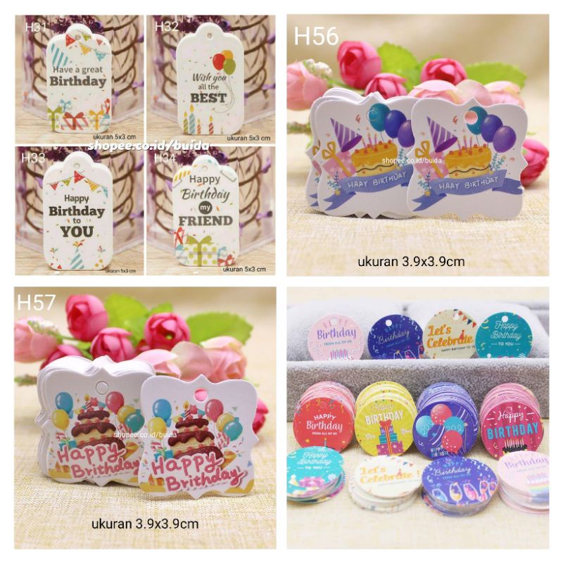 

Tag Happy Birthday Hangtag Handtag Hang Tag Dekorasi Ulang Tahun Hiasan Ultah Packaging Hampers kado