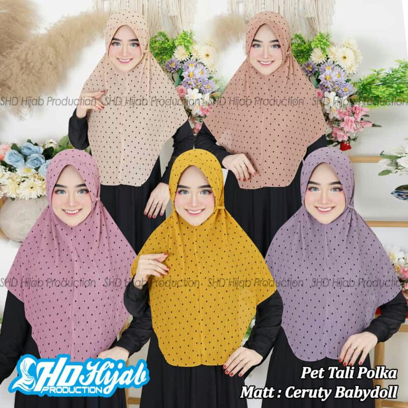 Jilbab Bergo Polka Ariska Pad Plisket Original SHD