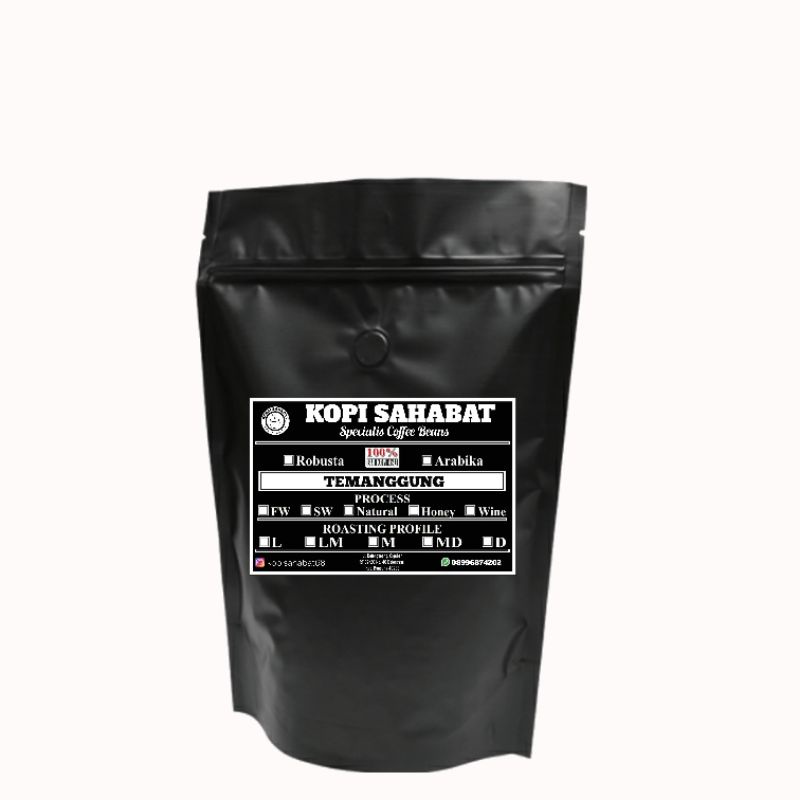

KOPI ROBUSTA TEMANGGUNG Natural, Biji / Grind Bens, 100% Biji kopi pilihan asal Temanggung