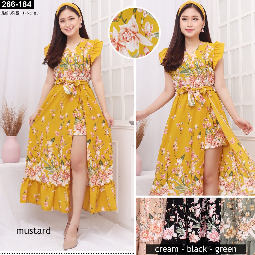 REALPIC INSTORE88 - JUMPSUIT DRESS WANITA BUNGA ZOEY 184