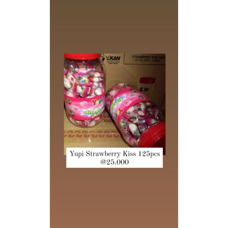 

Yupi Strawberry Kiss 1 toples 125pcs