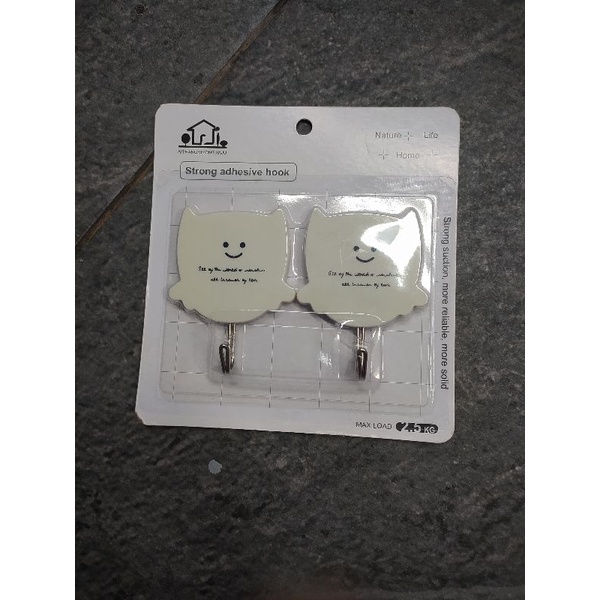 Hook gantungan baju dinding tempel warna putih