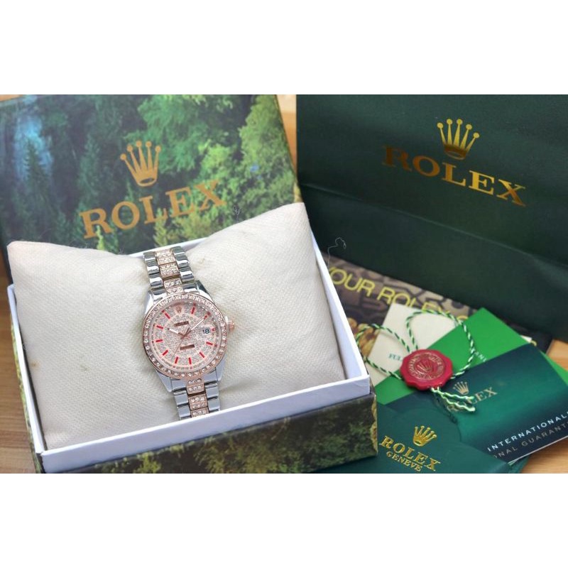( COD ) Jam tangan Wanita ROLEX diamond Rantai