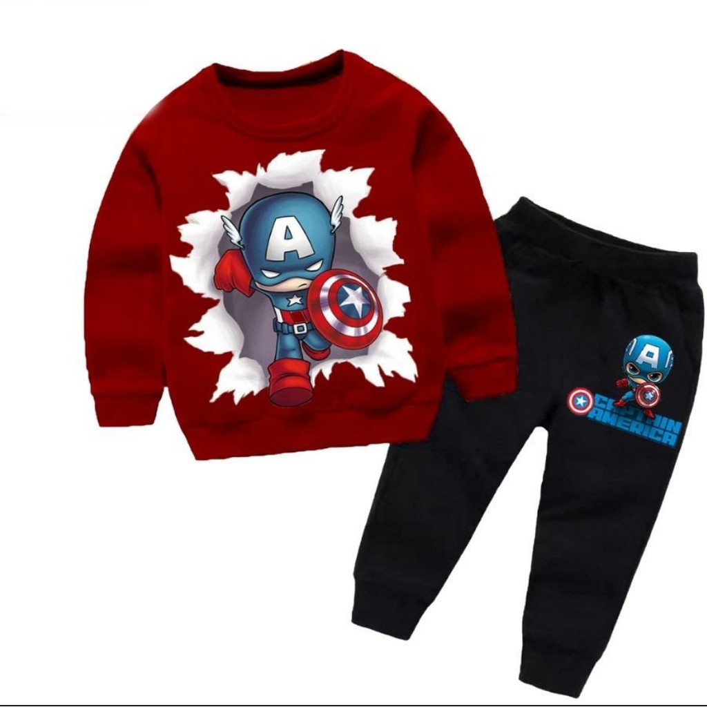 COD SETELAN ANAK BAJU ANAK SWATER ANAK LAKI LAKI MOTIF CAPTAIN AMERICA 1-5THN /JAKET ANAK TERMURAH/BISA PILIH WARNA HARGA GROSIR