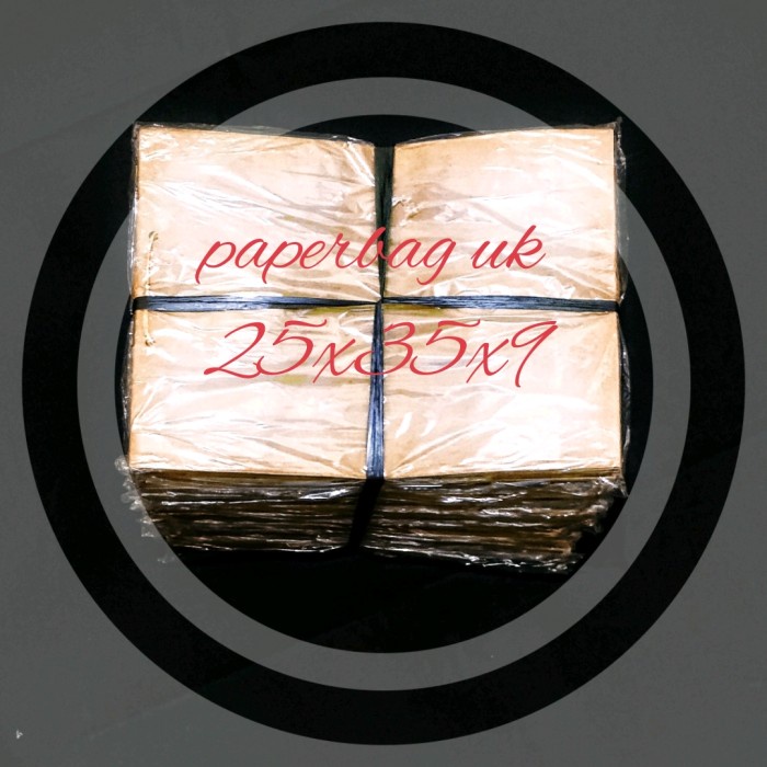 

BISA BAYAR DITEMPAT paperbag coklat polos ukuran 25x35x9cm ( 1 ikatan isi 10lusin) TERLARIS