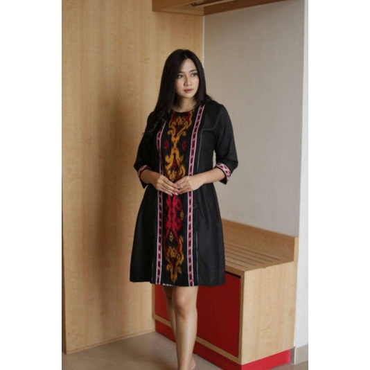 DRESS TUNIK TENUN ETHNIC MIX TOYOBO SIZE M L XL