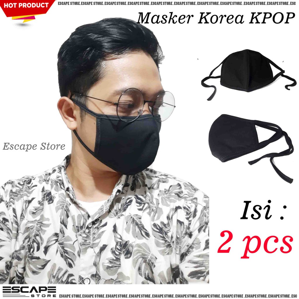 Masker Kain Korea Tebal - Masker KPOP Korea Bisa Dicuci - ISI 2 PCS